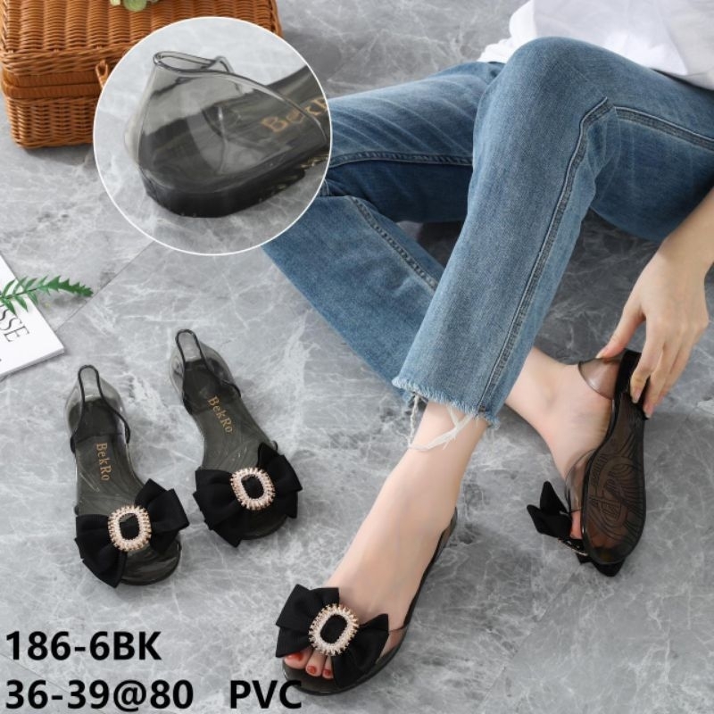 Sepatu sandal alina bunga kaca bekro5