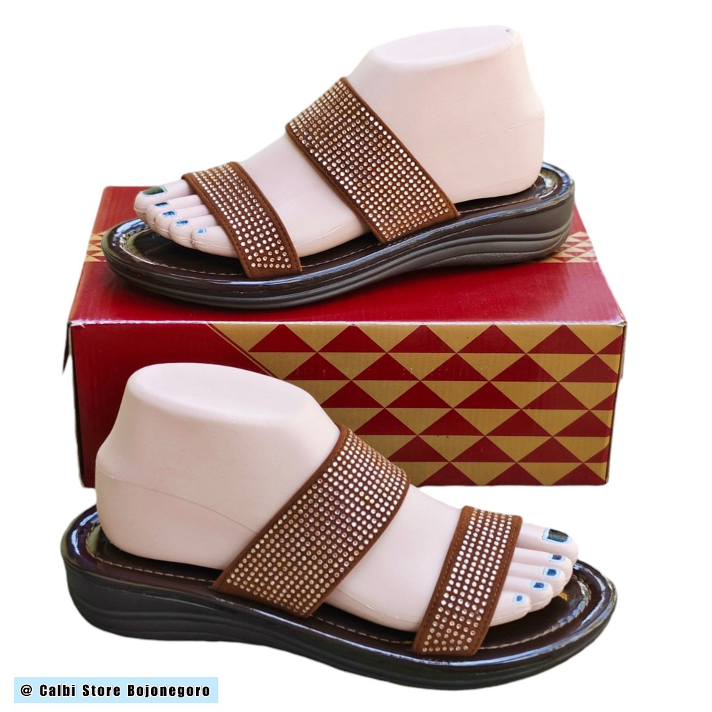 (( STOK READY )) SANDAL CALBI ORIGINAL MODEL SELOP PERMATA POLOS CANTIK ELEGANT