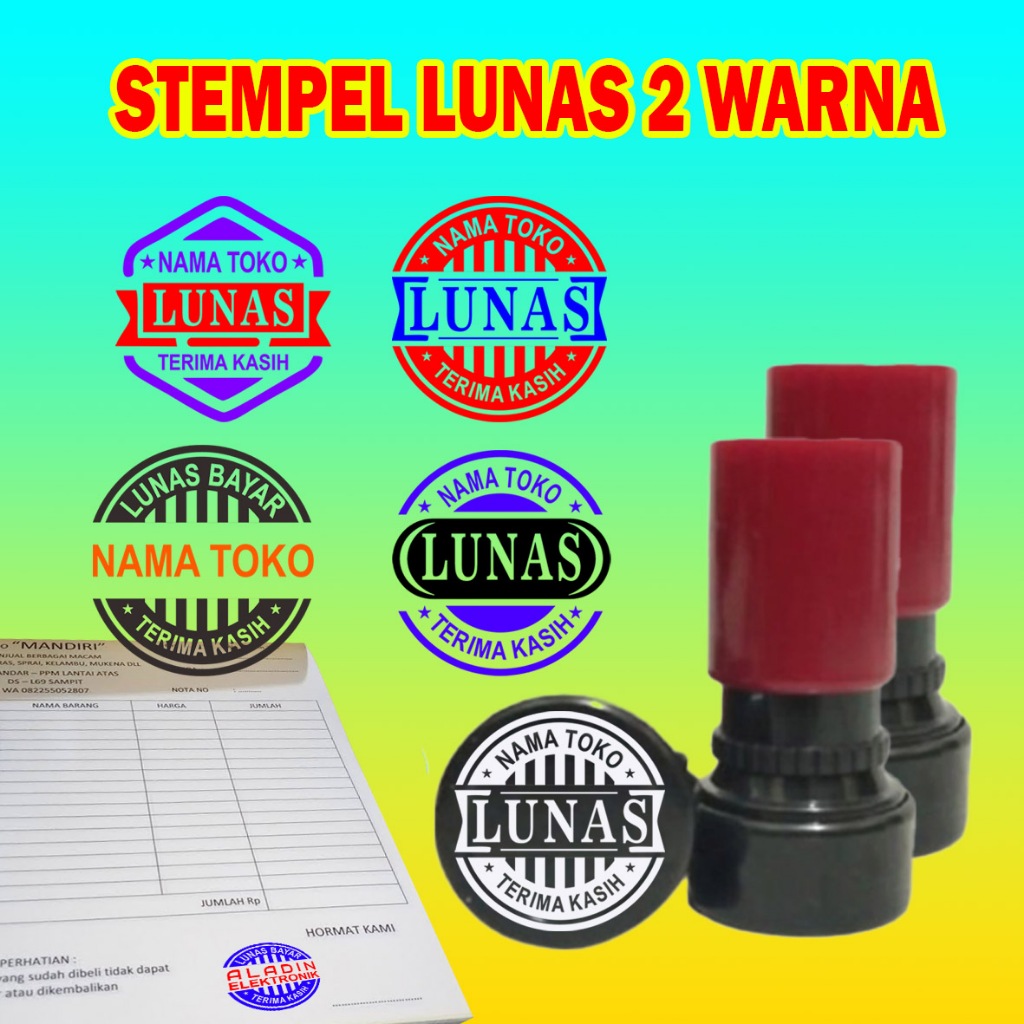 

Stempel Flash 2 Warna, Stempel Lunas 2 Warna