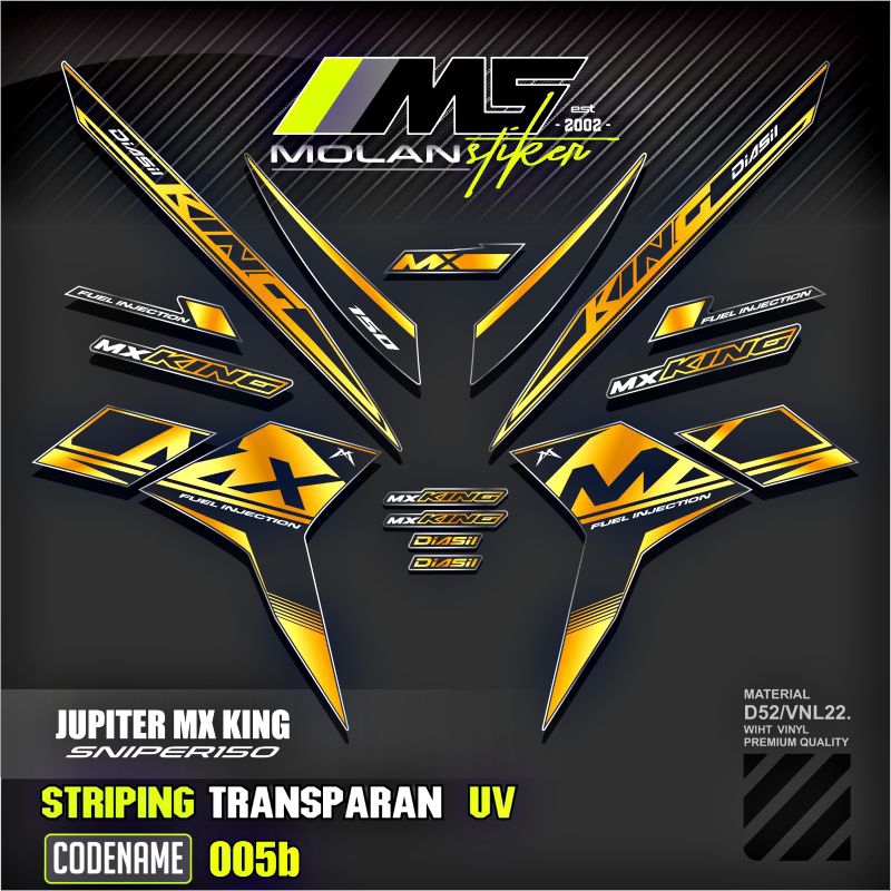 Decal Sticker Striping Variasi Transparan Uv Mx King 150 Yamaha Jupiter Mx King 150 Y15ZR Y16ZR SNIP