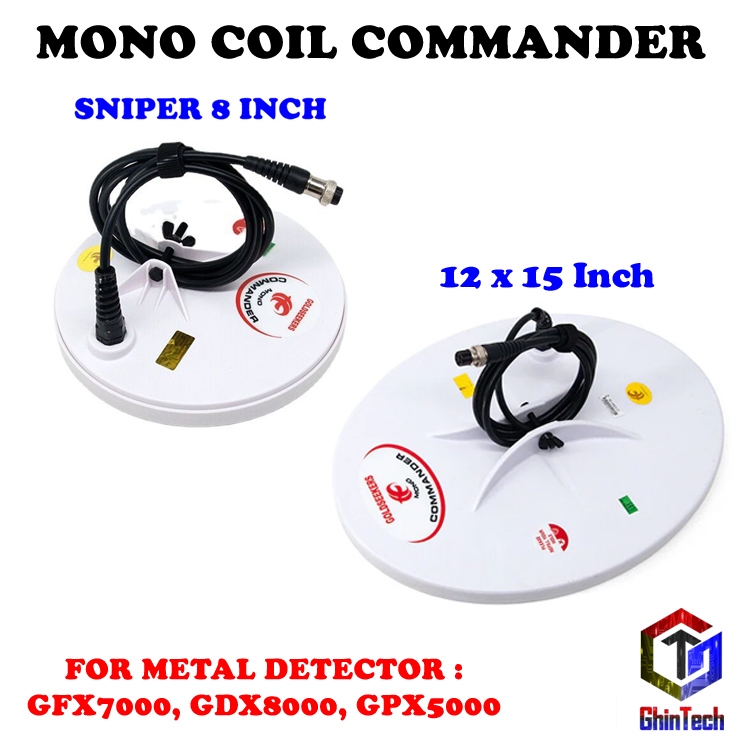 COIL MONO COMMANDER ukuran 8 dan 15 inch SNIPER Koil Kumparan Metal Detektor Logam GFX7000 GDX8000 G