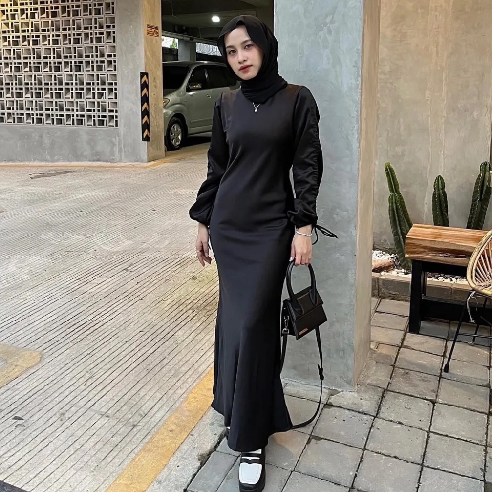 Paling Sesuai DRESS DARLA SILK SATIN SERUT LONG DRESS SATIN SERUT DRESS