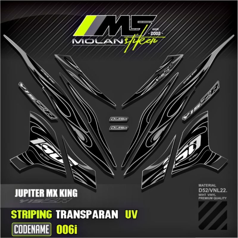 Decal Sticker Striping Variasi Transparan Uv Mx King 150 Yamaha Jupiter Mx King 150 Y15ZR Y16ZR SNIP