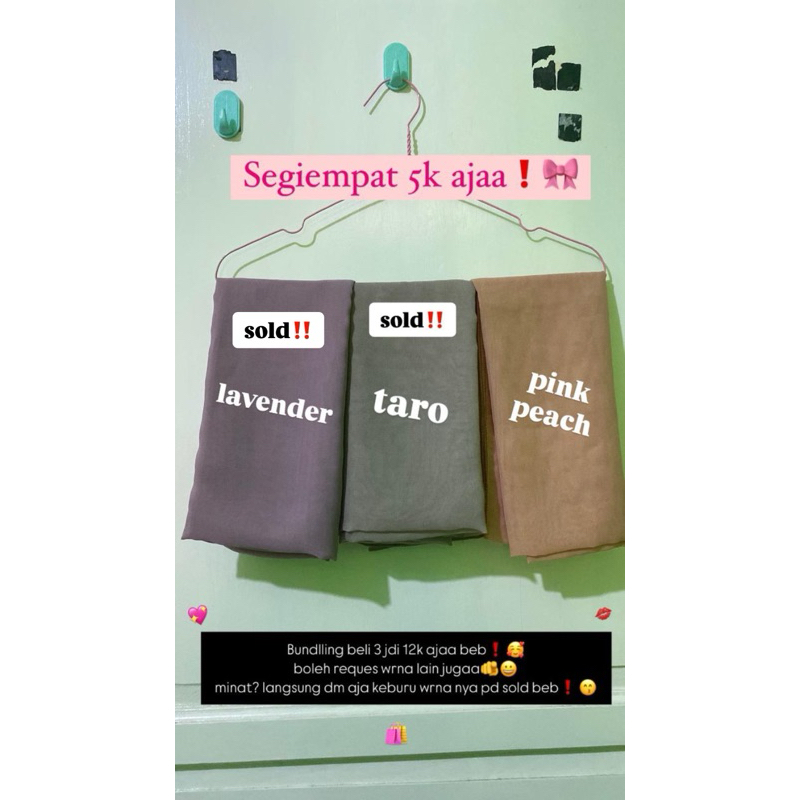 Hijab Bella Square Warna Pink Peach