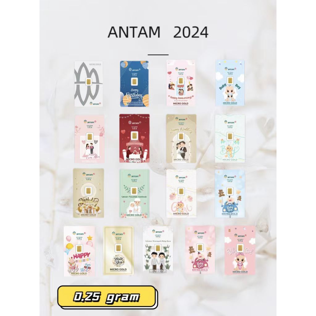 （Dalam stok）Gold Logam Mulia Antam x Hartadinata 0.25 Gram Antam Emas 0.25gr standar Dan Gift series