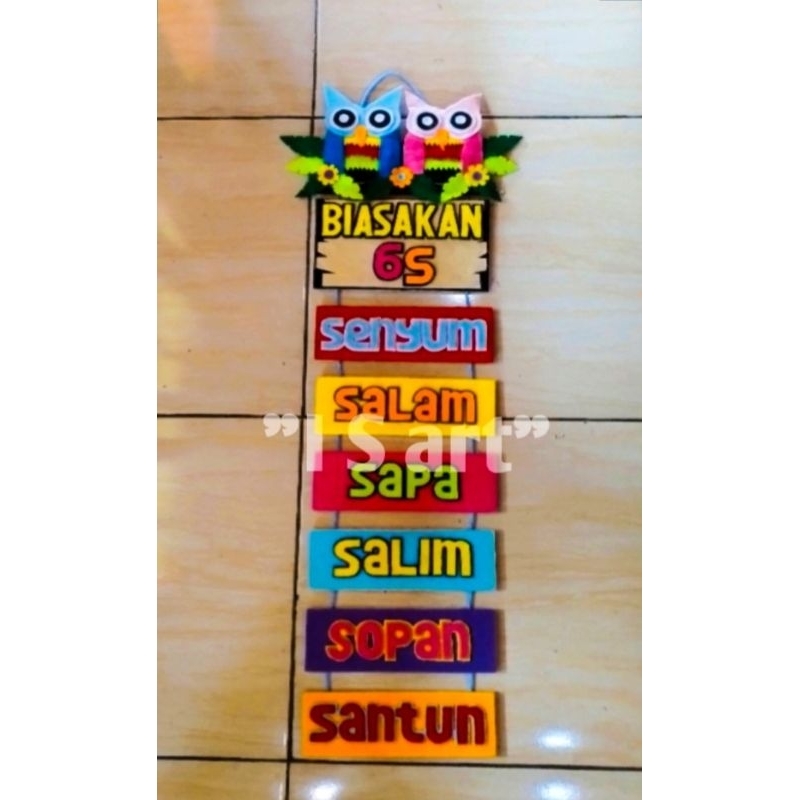 Hiasan Kelas Aesthetic/dinding Karakter/6S/Kerajinan kain flanel/Hiasan Kelas/SD/SMP/SMA/Aksesoris/D