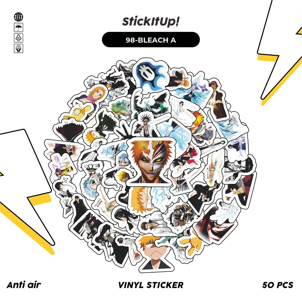 

COD100 Pcs Stiker Anime Bleach Anti Air Untuk Dekorasi Notebook Sepeda Skateboard Handphone DIY
