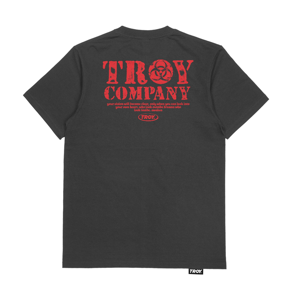 Troy Company Tshirt Dark Grey Infected - Kaos Lengan Pendek Kaos Abu Gelap MTD 2800