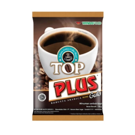 

40 PCS / 4 RENCENG COFFEE KOPI TOP PLUS GULA PAKET HEMAT MURAH