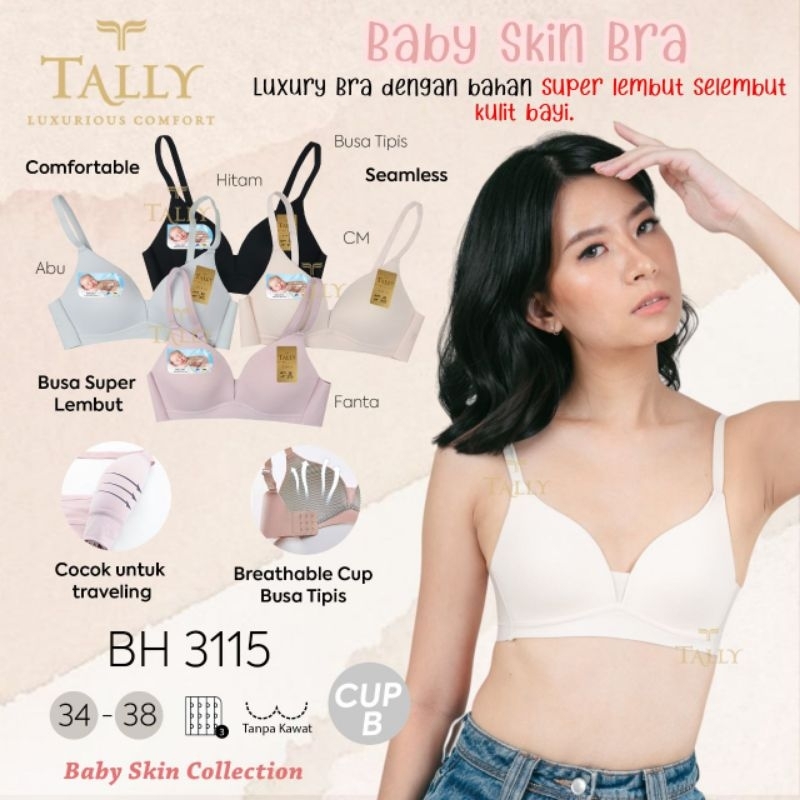 SEAMLESS BRA TALLY 3115 BH TANPA KAWAT BUSA TIPIS - BUNGALILY