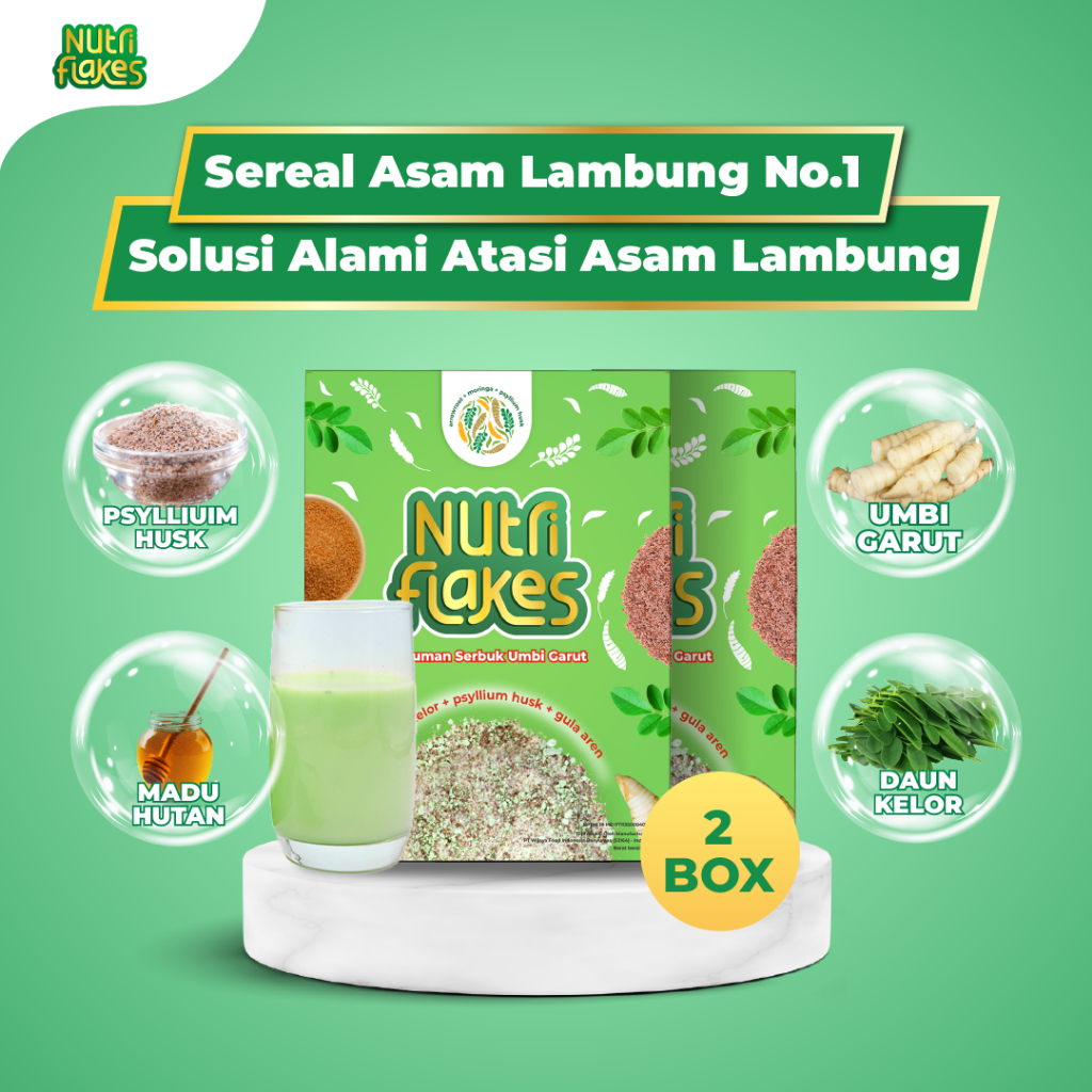 

Nutriflakes Sereal Asam Lambung Umbi Garut 2 Box