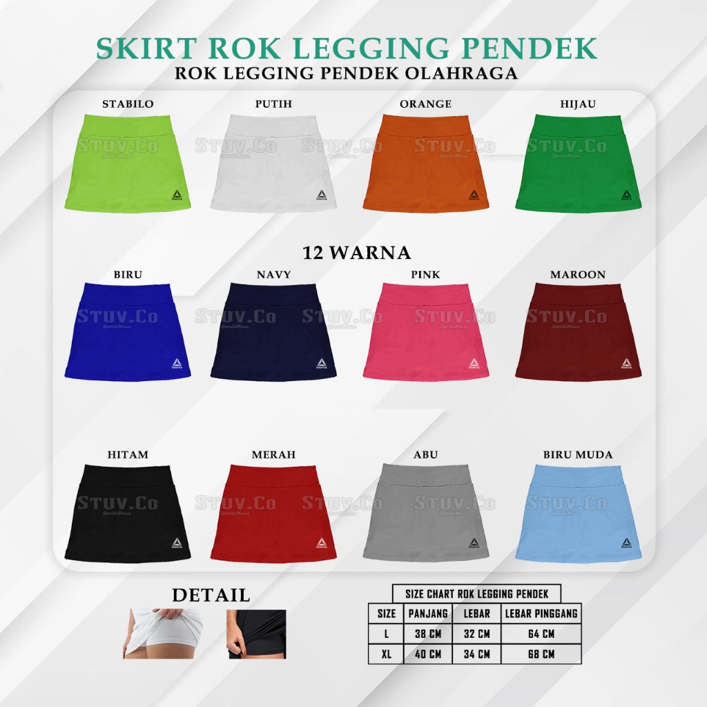 ROK CELANA LEGGING PENDEK OLAHRAGA RENANG TENIS SKIRT PANTS PREMIUM STRIT OLAHRAGA WANITA