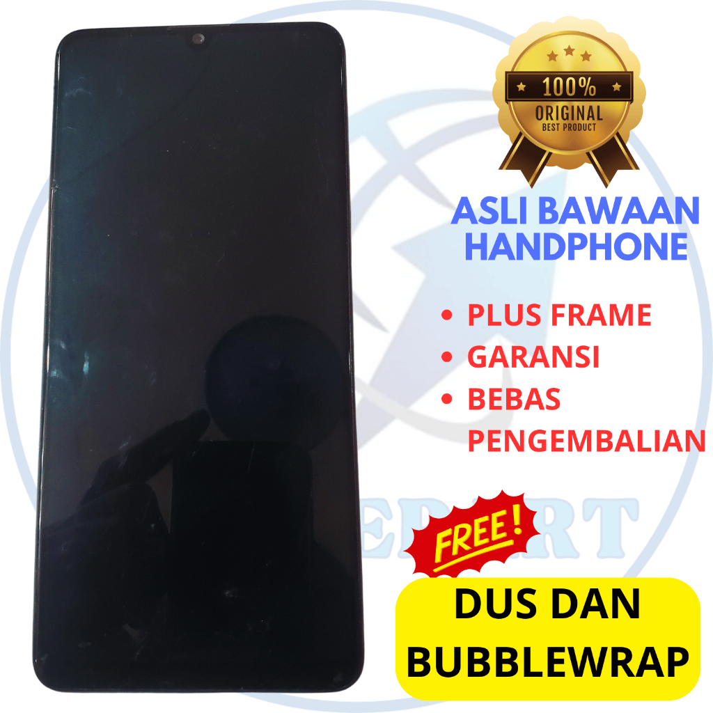 lcd samsung a32 ori copotan - plus frame - finger ON - amoled asli ori copotan bawaan