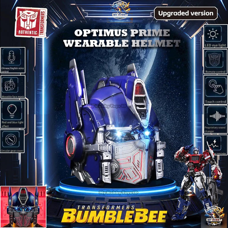 100% ORI Helm Transformers Robot Kepala Optimus Prime Cosdplay Voice Control Touch Sensor Remote LED