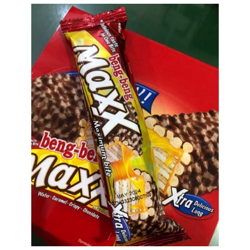 

Beng Beng Maxx Maximum Bite Wafer Caramel Chocolate Xtra Long ~ 32 gr