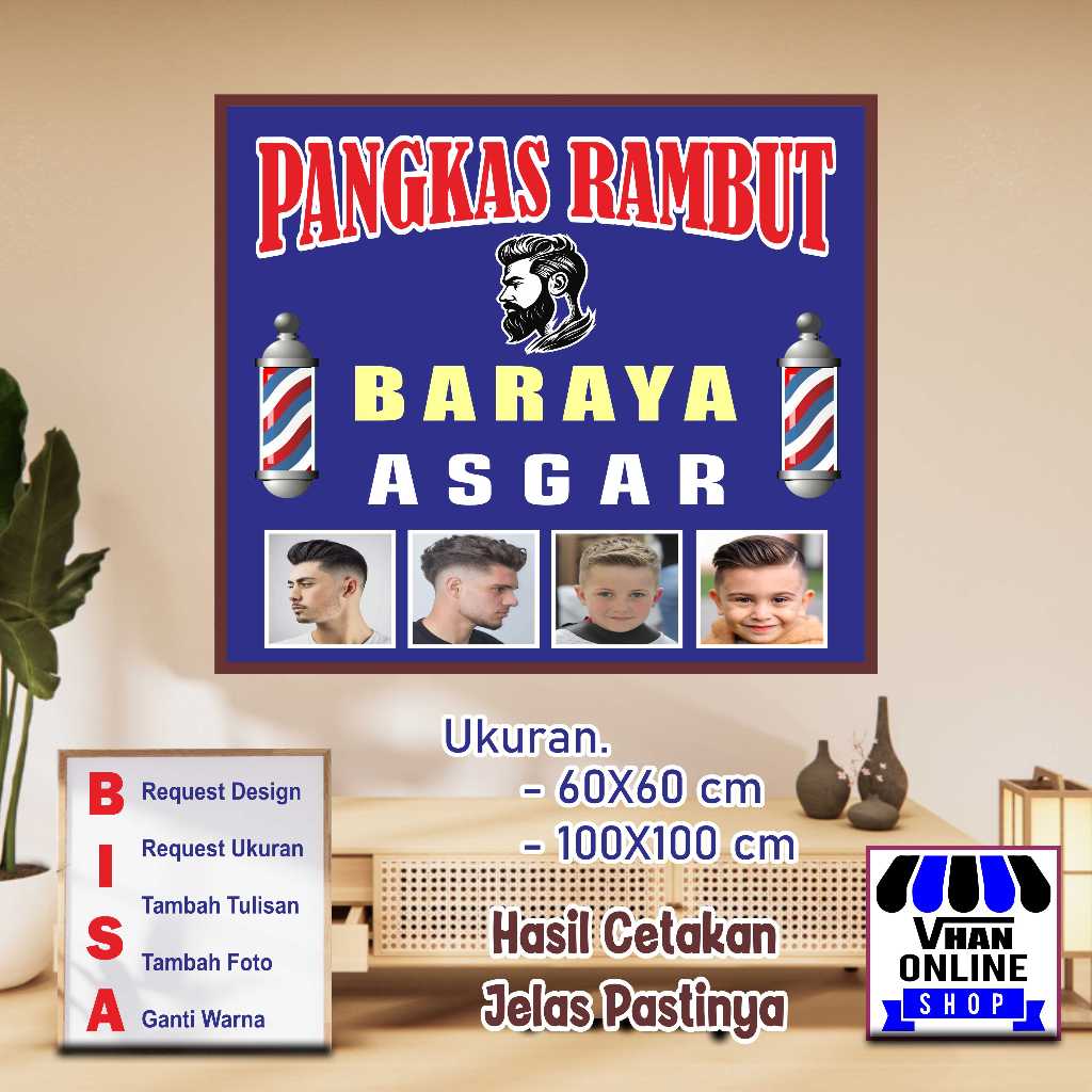 Cetak Spanduk Banner Pangkas Rambut Asgar Keren
