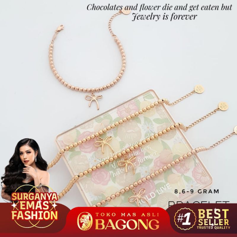 GELANG FASHION BRACELET RANTAI MERICA PITA 17K/750 - ASLI BAGONG GOLD BAGONG EMAS