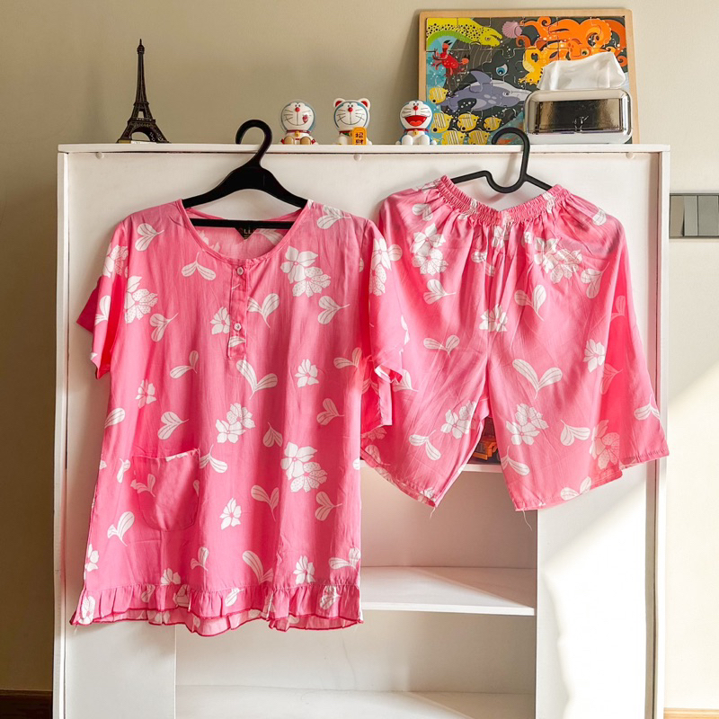 Daster Elli: setelan hotpants motif bunga