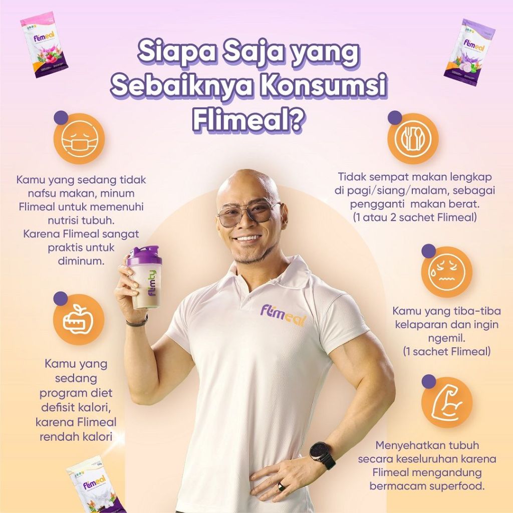 

[PASTI ORIGINAL] FLIMEAL MEAL REPLACEMENT SERBUK MINUMAN SEREAL ISI 12 SACHET