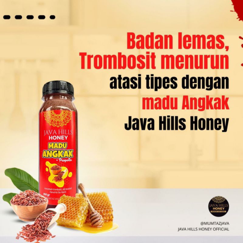 

(320gr) Madu Angkak Plus Propolis Herbal Java Hills Honey Menaikkan Trombosit & HB