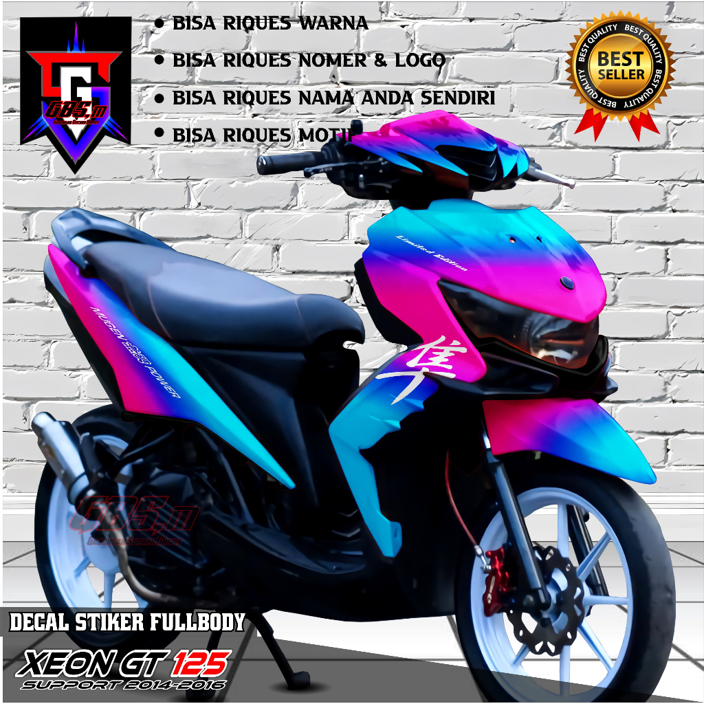 (BISA COD) Decal Xeon Gt 125 2014 2016 Stiker Yamaha Xeon Gt 125 Stiker Decal Fullbody Motif Bunglon