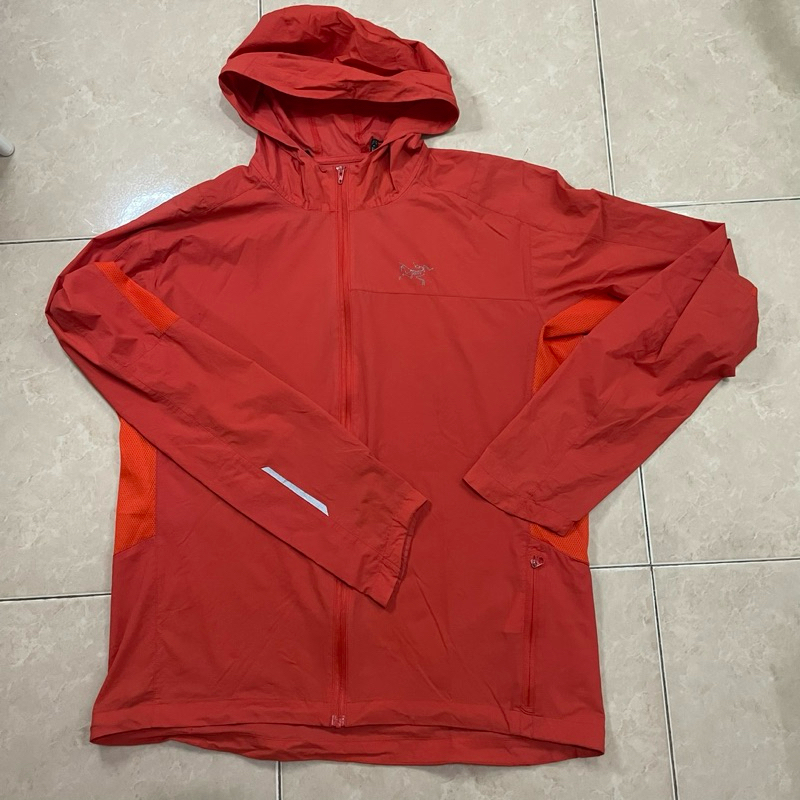 Arcteryx incendo hoody orange lightweight running DWR pocketable good condition
