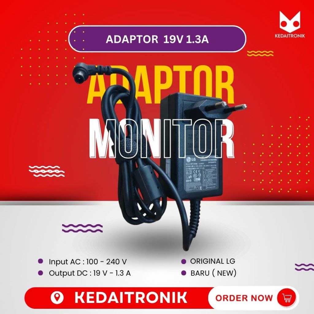 Adaptor Monitor 19v 1.3A LG