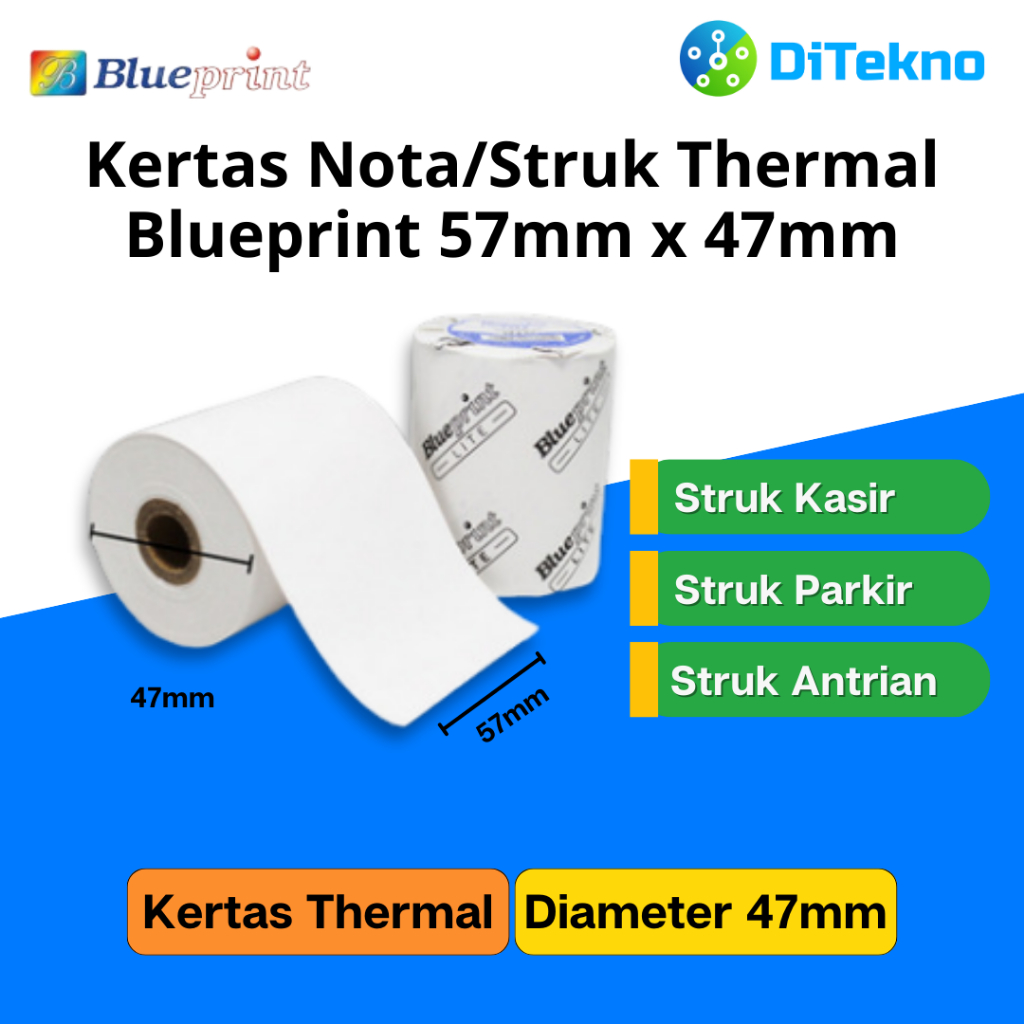

Blueprint Thermal 57x47 Kertas Nota Struk Kasir