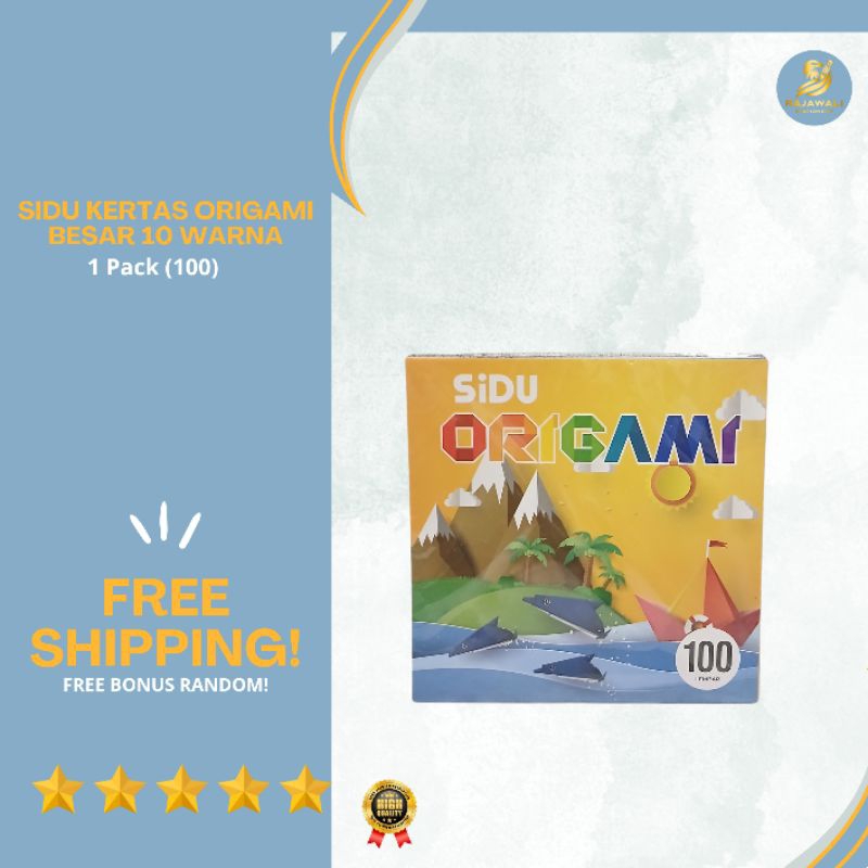 

SIDU Kertas Origami Besar | 10 Warna | 1 Pack (100 Lbr)