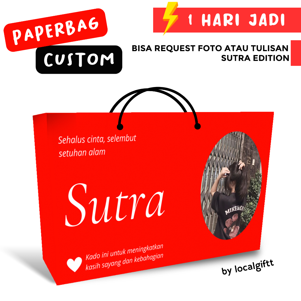 

Paperbag Custom Sutra Edition | Bisa request foto dan tulisan | Paperbag custom | Paperbag lucu | Paperbag Foto | Tas Custom