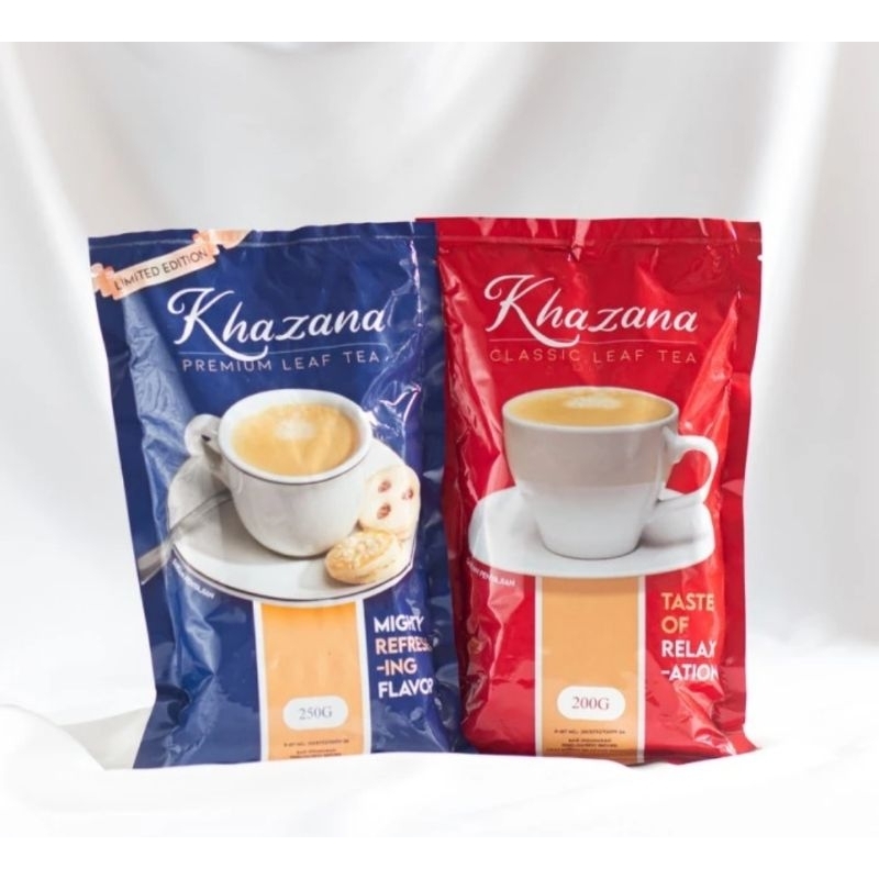 

Teh Khazana Classi Leaf Tea 200 Gram atau Premium Leaf Tea 250 Gram Taste Of Relaxation Teh Bubuk Khazana