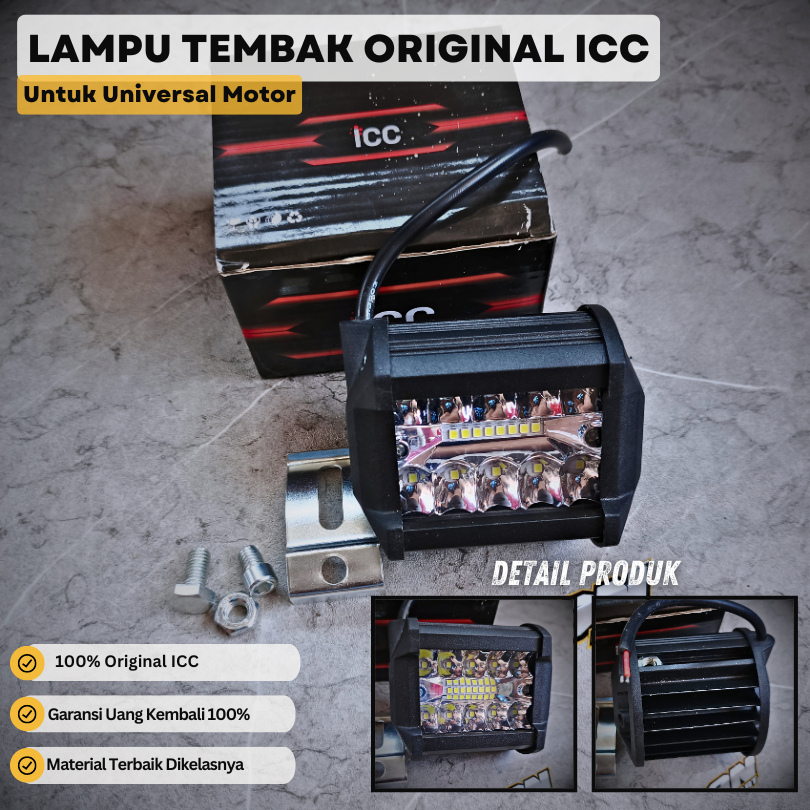 Lampu Sorot Tembak LED Bar Putih 20 Mata 60 Watt Motor Mobil ICC