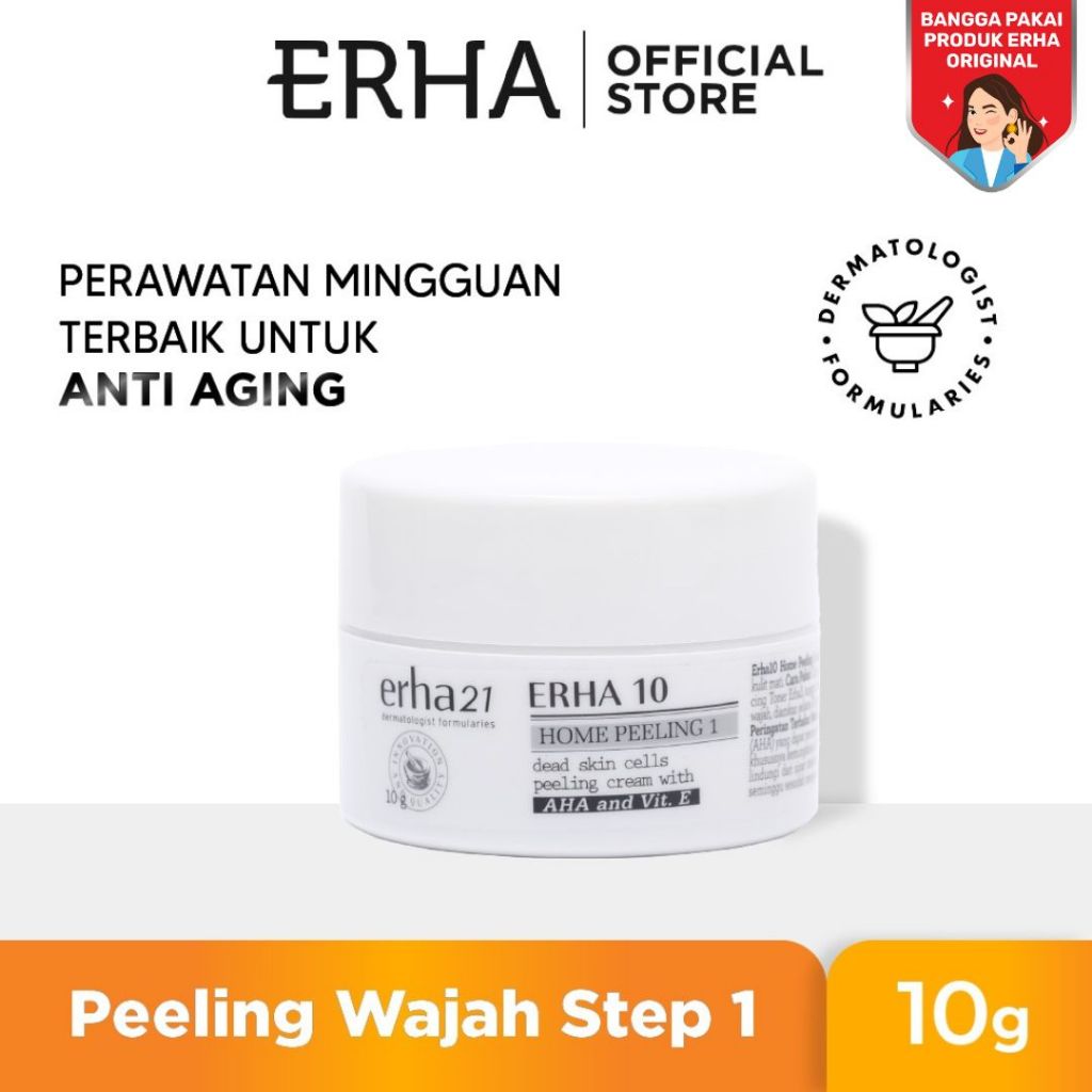 ERHA 10 Home Peeling 1 with AHA & Vit. E 10g - Krim Peeling Tahap 1