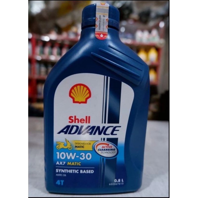 OLI MOTOR MATIC SHELL AX7 10W-30 800ML ORIGINAL ORISINIL SHELL BIRU