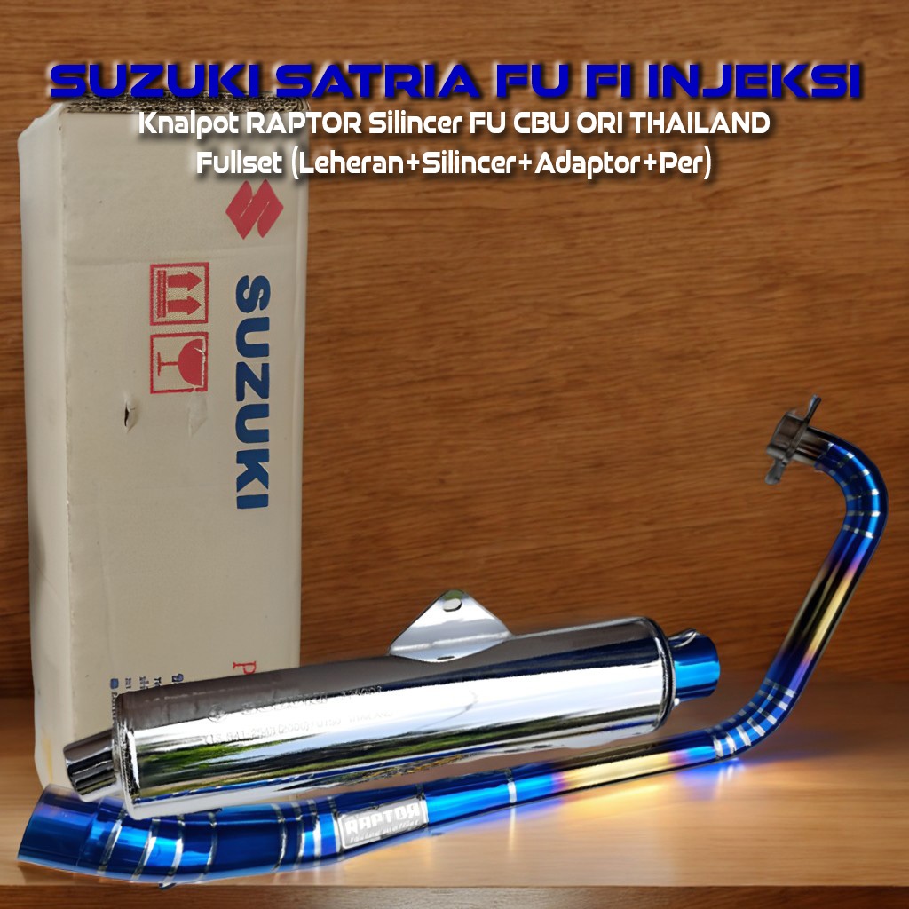 RAPTOR Knalpot Racing Suzuki Satria FU FI Injeksi - Bluemoon dan Silincer FU CBU Ori Thailand