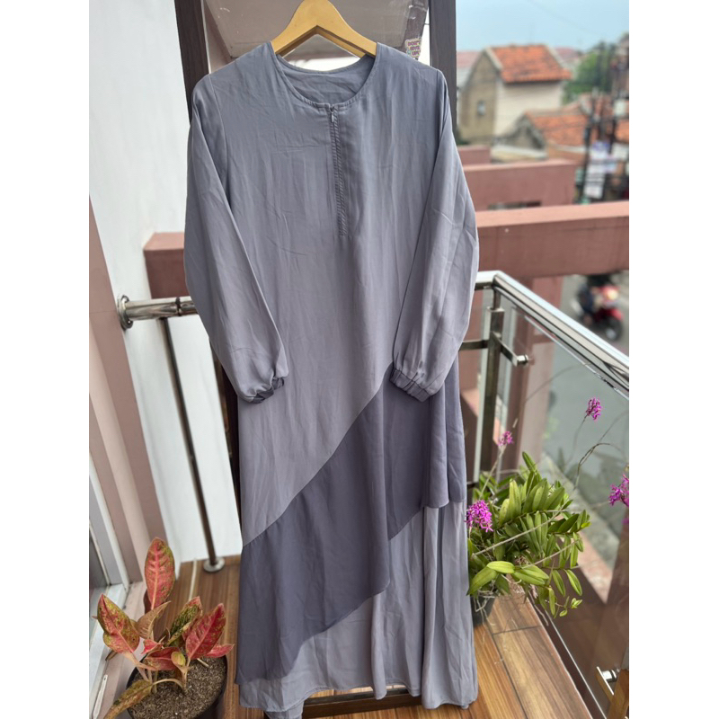 PRELOVED - Gamis wanita ABU DRESS wanita Polos
