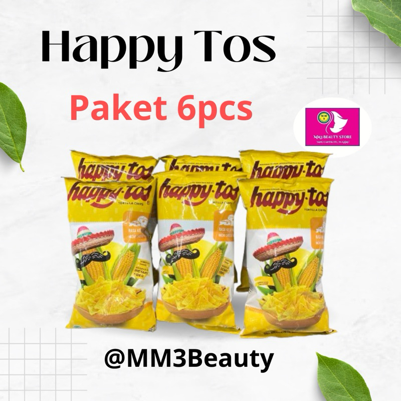 

Happy Tos Tortila chips keripik Tortila Rasa keju Nacho (140g x6pcs)