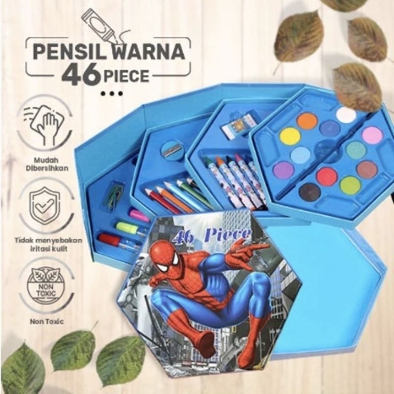 

Crayon Set Pensil Warna 46 pcs Kotak Karakter
