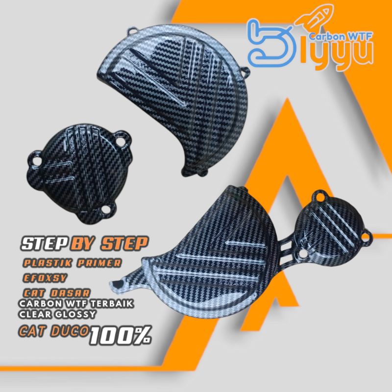Cover Mesin //Tutup Mesin CARBON WTF KLX150 /Dtracker150