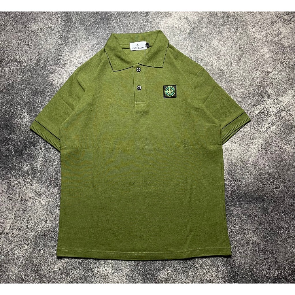 Tshirt Pria Polo Shirt Pique Stone Island Army Combet 20s Original Kaos Polos SI Kerah High Quality