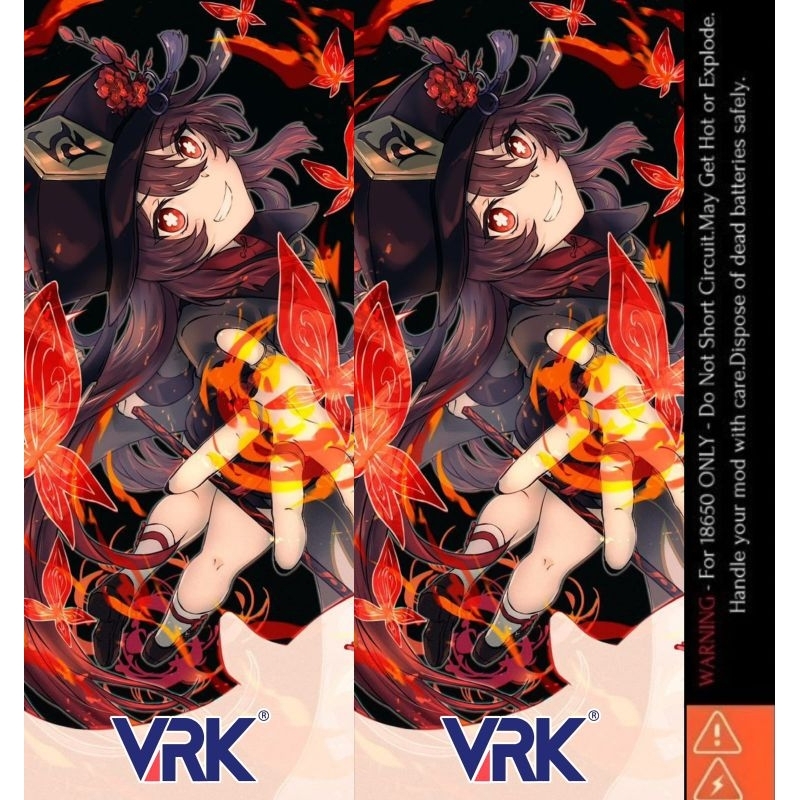 Jaka Custom - Skin Stiker Wrap Baterai 18650 Motif VRK X Anime Full Desain Untuk Melindungxi Dan Mem