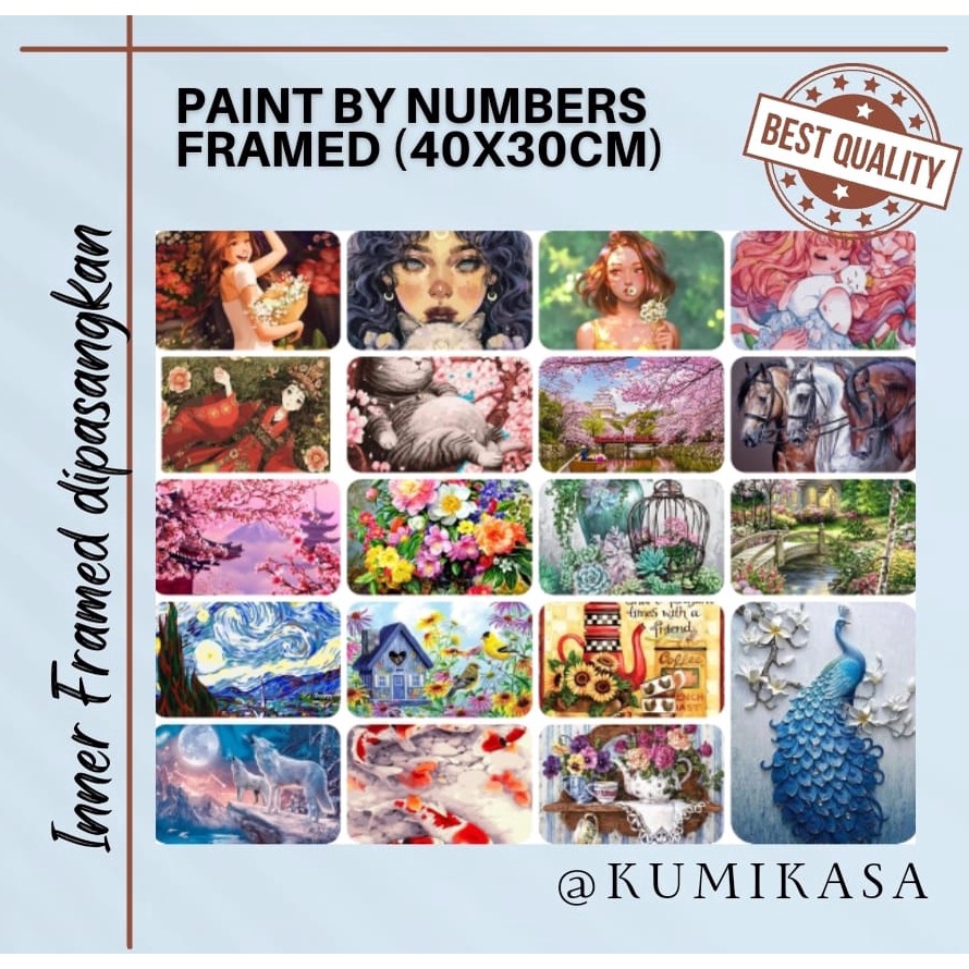 

KODE F3T FRAMED Paint by number 4x3 cm acylic oil paint ready stock hasil lukis bisa langsung dipajang