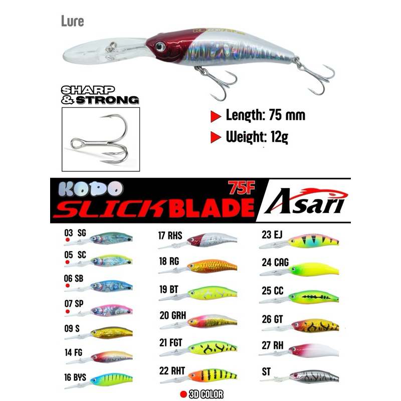 Promo Asari Kodo Slick Blade 75mm umpan killer Minnow lidah panjang umpan Casting
