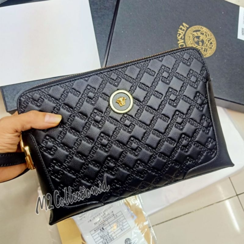 handbag kunci kode versace clutch tas tangan kulit import
