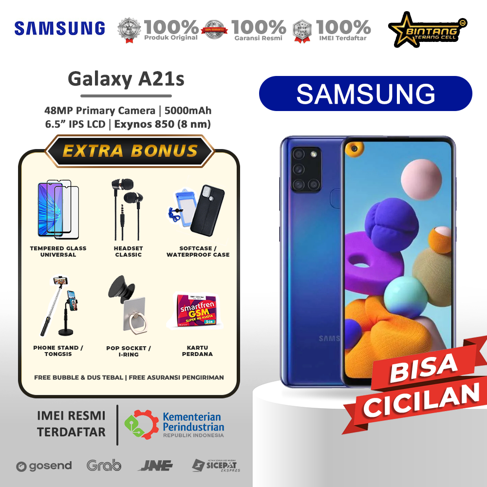 Samsung A21s ram 3/32gb garansi resmi