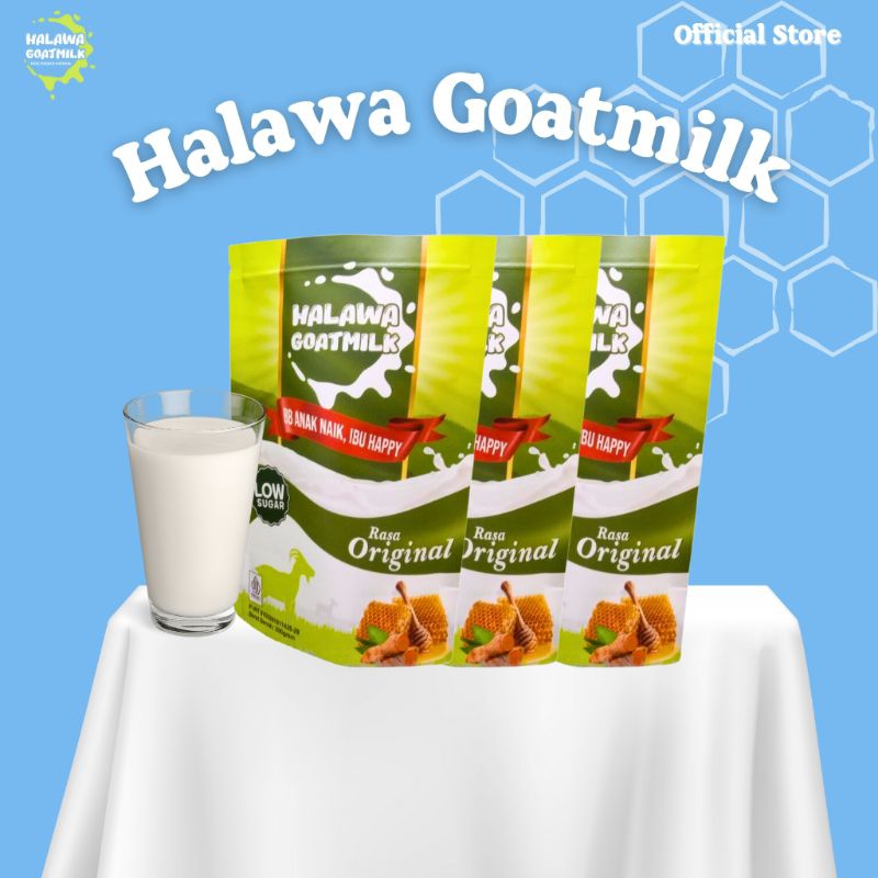 

Halawa Goatmilk Paket 3 Box Susu Kambing Anak Untuk Pertumbuhan Berat Badan dan Tinggi Badan Anak