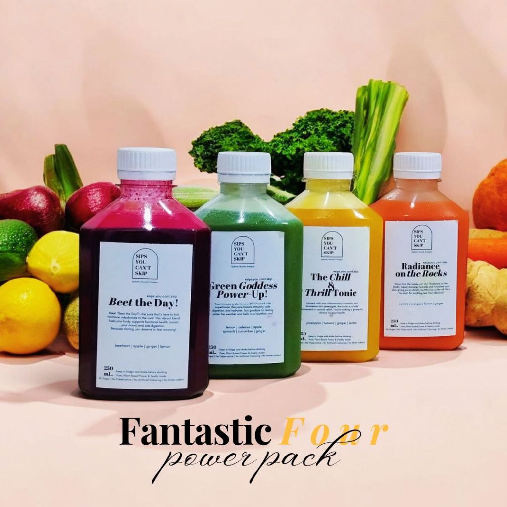 

Fantastic Four Power Pack, Paket Jus Buah & Sayur Sehat, Cold-Pressed Juice, 250ml, 4 botol.