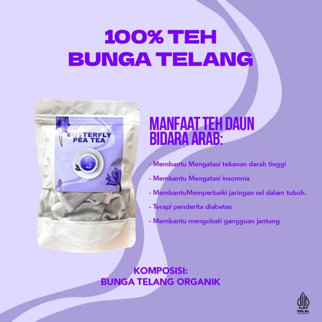 

Teh Celup Bunga Telang ButterflyPea 25 tea Bag / Teh Biru Bunga Telang