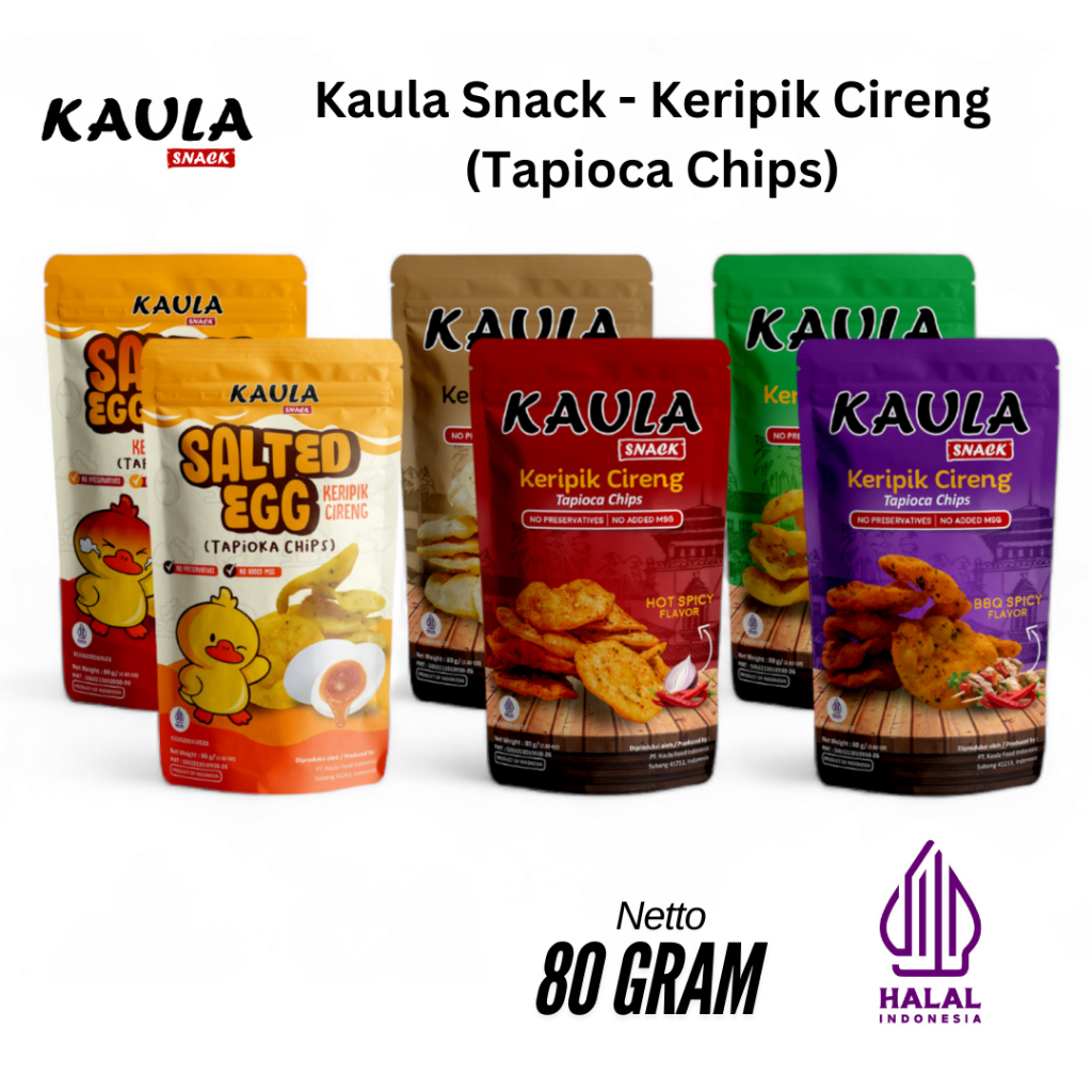 

Kaula Snack Keripik Cireng Tapioca Chips, 80 gram