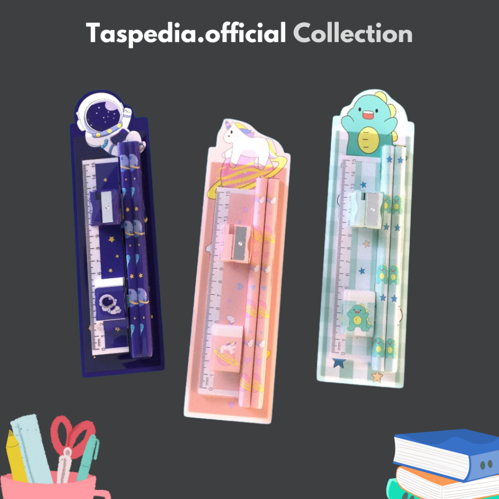 

Set Alat Tulis Sekolah 5 In 1 Karakter Lucu It'S A Party kotak pensil anak sekolah lucu karakter